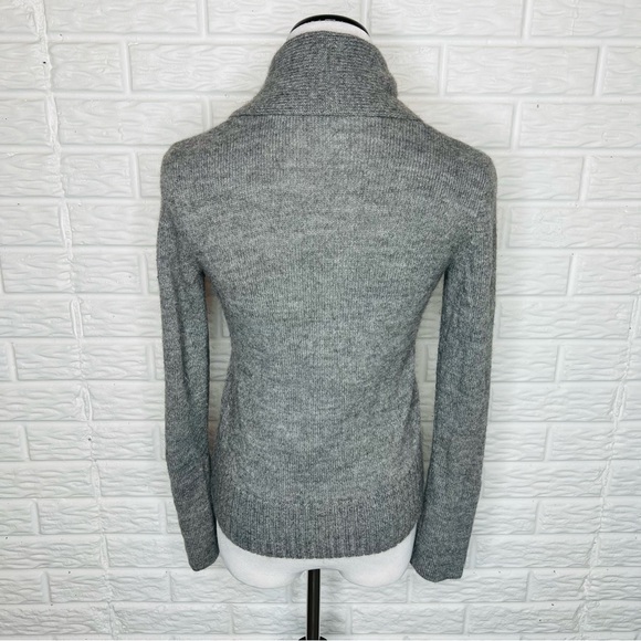 J CREW Gray Knit Shawl Collar Cardigan Sweater Alpaca Wool Size S - Picture 4 of 7